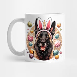 Easter Delight with Dutch Shepherd in Bunny Ears Mug